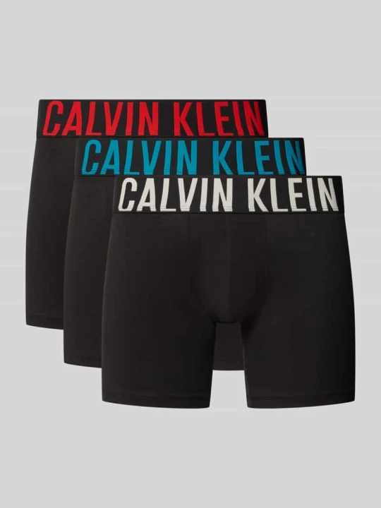 Zdjęcie produktu Bokserki z mieszanka bawełny w zestaw 3 szt. Calvin Klein Czarny