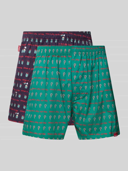 Zdjęcie produktu Bokserki z nadrukiem z motywem w zestawie 2 szt. model ‘Jolly Ass’ POCKIES Jasnozielony
