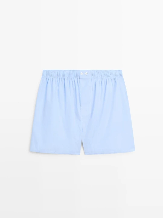 Zdjęcie produktu Bokserki Ze 100% Bawełny W Paski - Błękitny - - Massimo Dutti - Mężczyzna