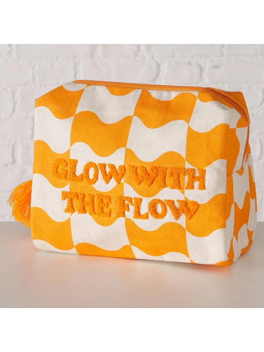 Zdjęcie produktu Boltze Kosmetyczka "Glow" w kolorze pomarańczowo-białym - 22 x 16 x 10 cm rozmiar: onesize