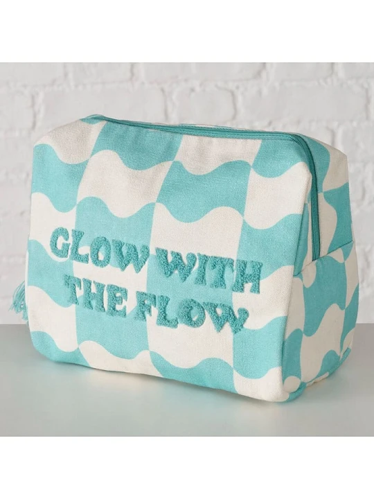 Zdjęcie produktu Boltze Kosmetyczka "Glow" w kolorze turkusowo-białym - 22 x 16 x 10 cm rozmiar: onesize
