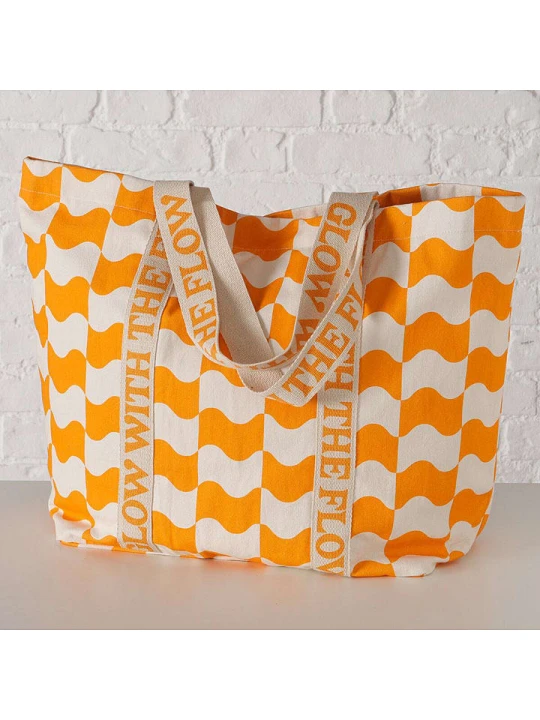 Zdjęcie produktu Boltze Shopper bag "Glow" w kolorze pomarańczowo-białym - 54 x 40 x 18 cm rozmiar: onesize