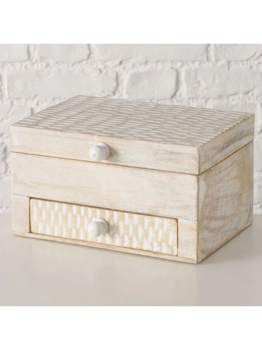 Zdjęcie produktu Boltze Szkatułka "Beala" w kolorze kremowym - 22, 5 x 13 x 17, 5 cm rozmiar: onesize