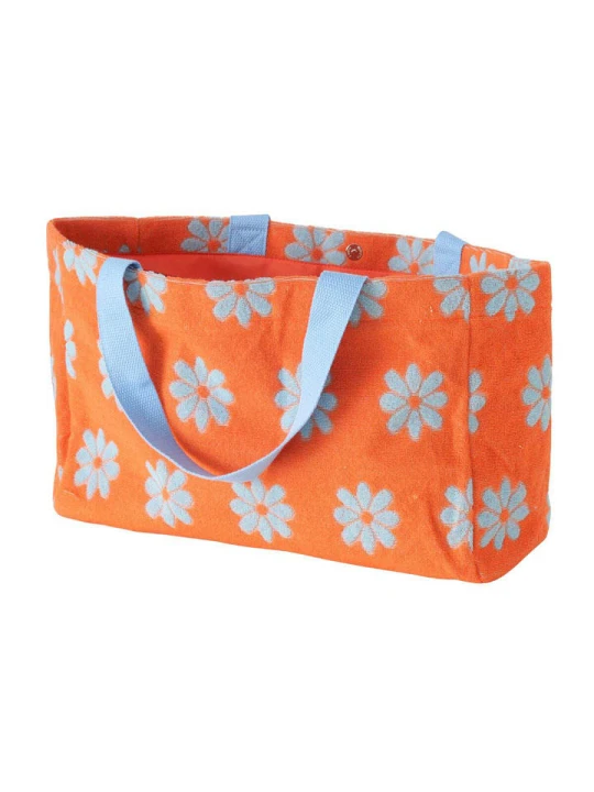 Zdjęcie produktu Boltze Torba plażowa "Flory" w kolorze pomarańczowo-błękitnym - 28 x 25 x 14 cm rozmiar: onesize