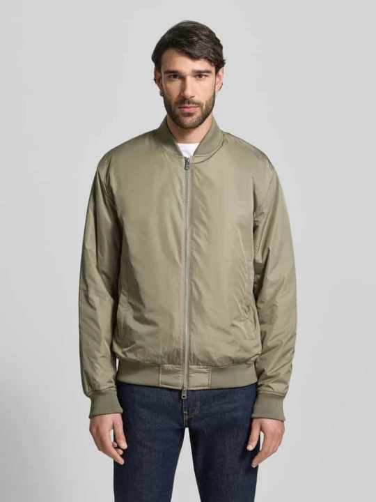 Zdjęcie produktu Kurtka bomber w kroju regular fit z dwukierunkowym zamkiem błyskawicznym model 'CHRIS' Selected Grafitowy