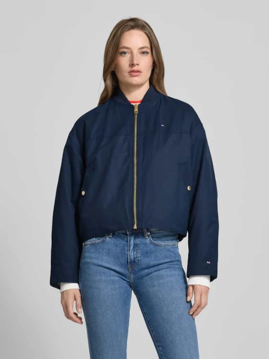 Zdjęcie produktu Bomberka o kroju regular fit z mieszanki bawełny Tommy Hilfiger Granatowy