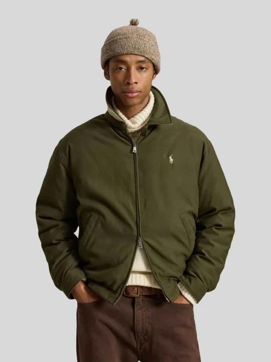 Zdjęcie produktu bomberka o kroju regular fit z wykładanym kołnierzem Polo Ralph Lauren Oliwkowy