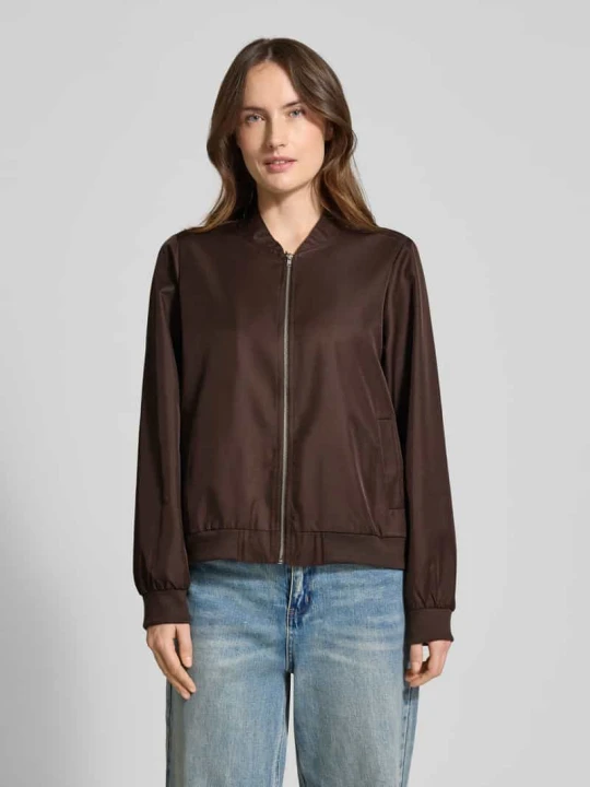 Zdjęcie produktu Kurtka bomber w kroju regular fit ze stójką model 'Papaya' Vila Ciemnobrązowy