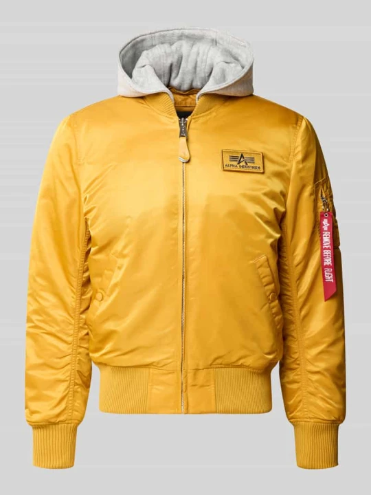 Zdjęcie produktu bomberka w kroju regular fit z kapturem Alpha Industries Żółty