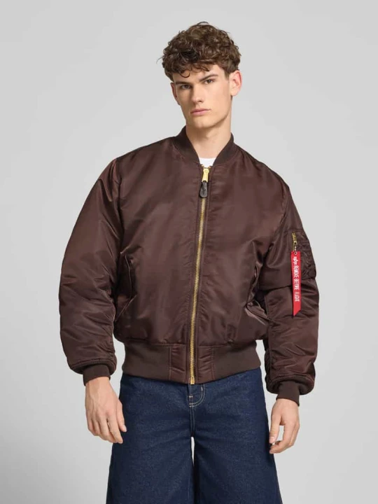 Zdjęcie produktu Bomberka w kroju regular fit ze stójką Model 'Heritage' Alpha Industries Średniobrązowy