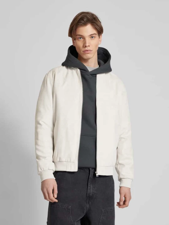 Zdjęcie produktu Kurtka bluzonowa o kroju regular fit ze skórzanym efektem Model 'LUCAS' Only & Sons Jasnoszary