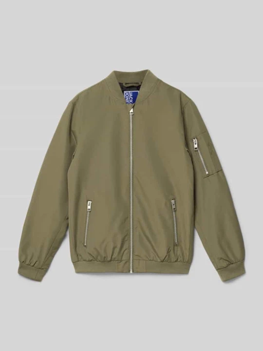 Zdjęcie produktu Bomberka z kieszeniami zapinanymi na zamek błyskawiczny Jack&Jones Oliwkowy