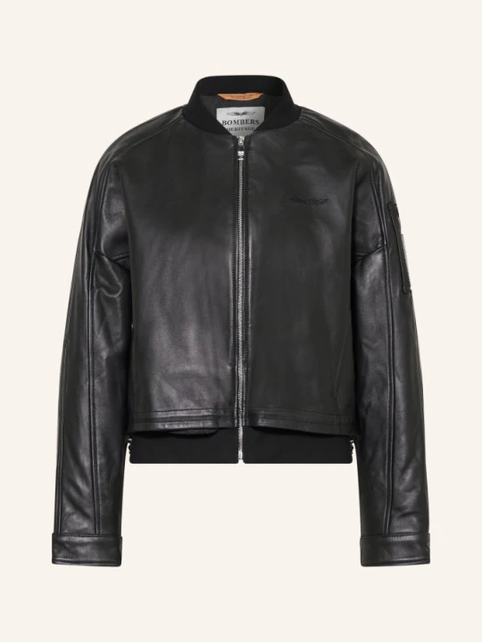 Zdjęcie produktu Bombers Original Kurtka Skórzana Merrin schwarz CZARNY