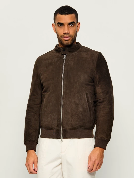 Zdjęcie produktu BOMBOOGIE Kurtka bomber | Regular Fit | zamsz brązowy