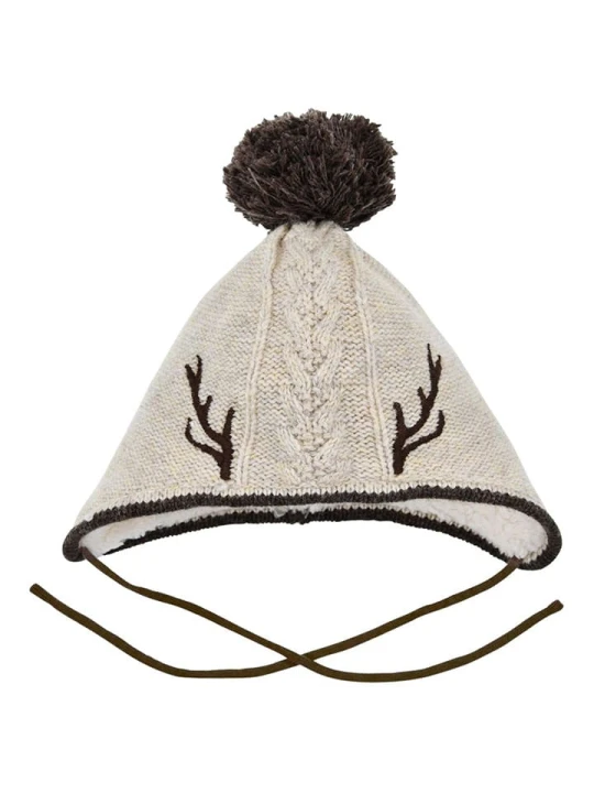 Zdjęcie produktu Bondi Czapka dzianinowa "Deer" w kolorze beżowym rozmiar: 53 cm