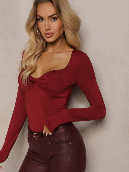 Zdjęcie produktu Bordowa Bluzka Astesilea By Swan
