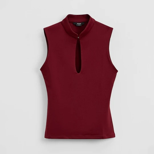 Zdjęcie produktu Bordowa bluzka z dekoltem qipao House