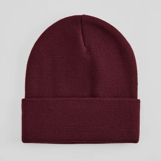 Zdjęcie produktu Bordowa czapka beanie z podwiniętym brzegiem House