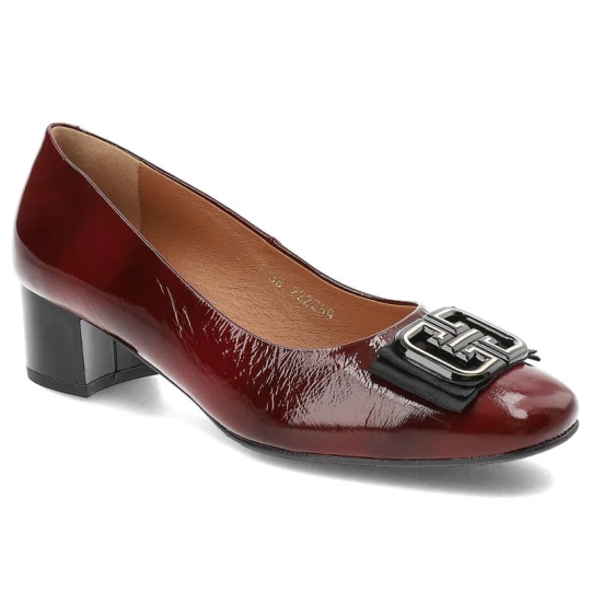Zdjęcie produktu Bordowe Czółenka Clasicco Damskie Eleganckie Obuwie
