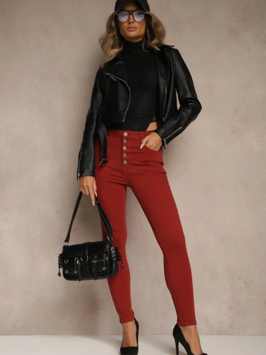 Zdjęcie produktu Bordowe Spodnie Skinny Winvienne Daysie