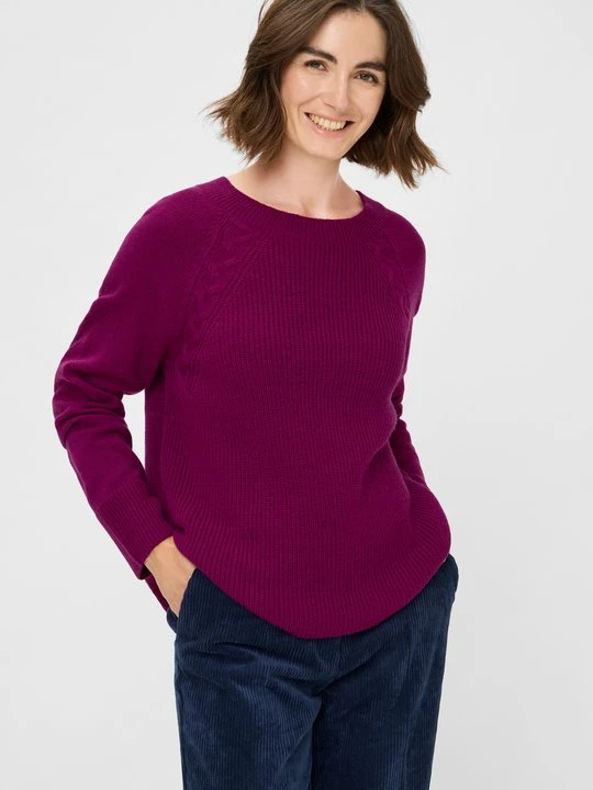 Zdjęcie produktu Bordowy sweter damski Henny z wełną merino – New Passion Olsen