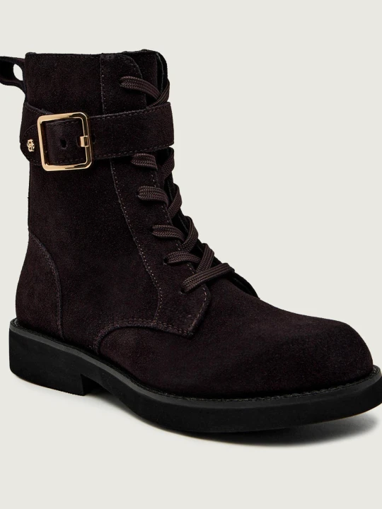 Zdjęcie produktu BOSS BLACK Botki Eleri_LUBootie_SDBK | zamsz fioletowy