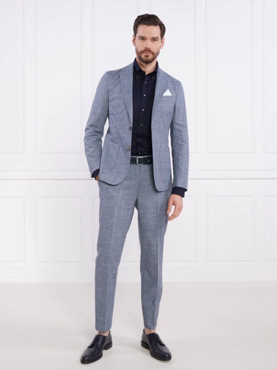 Zdjęcie produktu BOSS BLACK Garnitur C-Hanry-2Pcs-232 | Slim Fit | z dodatkiem wełny niebieski