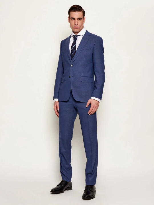 Zdjęcie produktu BOSS BLACK Garnitur H-Huge-2Pcs-253 | Slim Fit | z dodatkiem wełny granatowy
