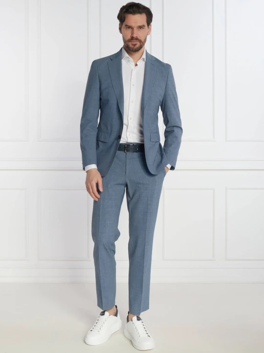 Zdjęcie produktu BOSS BLACK Garnitur P-Huge-2Pcs-242 | Slim Fit | z dodatkiem wełny granatowy
