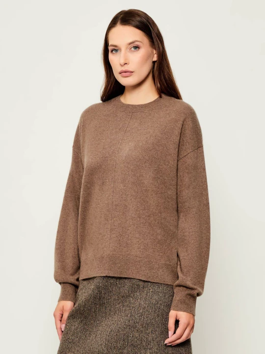 Zdjęcie produktu BOSS BLACK Kaszmirowy sweter Fascona | Regular Fit brązowy