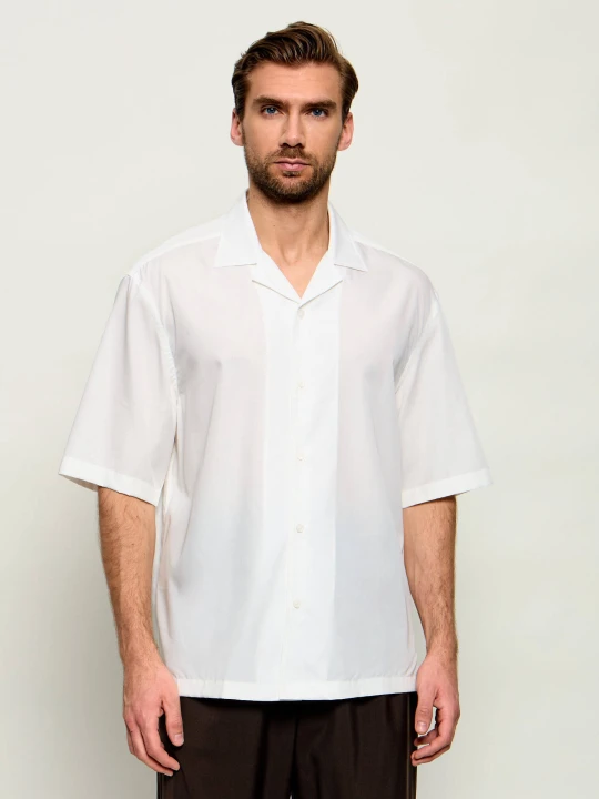 Zdjęcie produktu BOSS BLACK Koszula H-CESAR-CAMP-SH_DB| BOSS X BECKHAM | Relaxed fit | z dodatkiem jedwabiu ecru