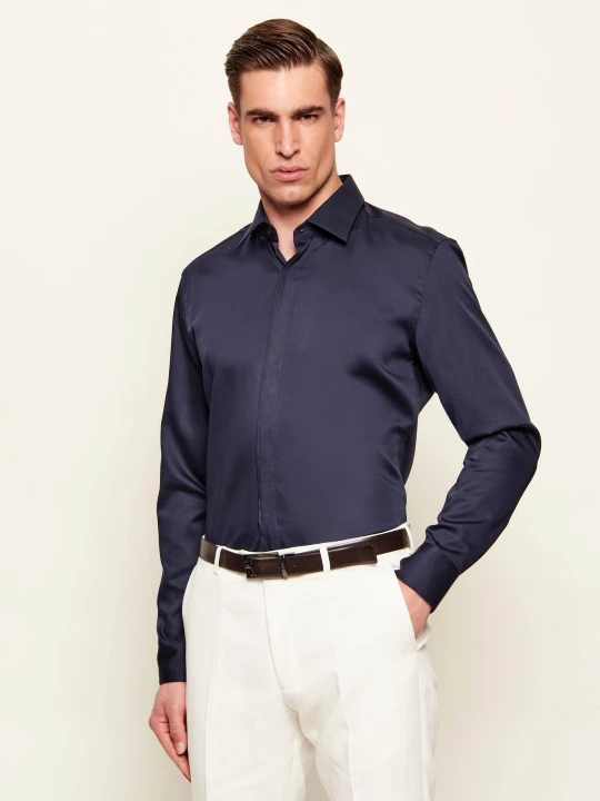 Zdjęcie produktu BOSS BLACK Koszula H-HANK-K-PARTY-261 | Slim Fit | easy iron granatowy