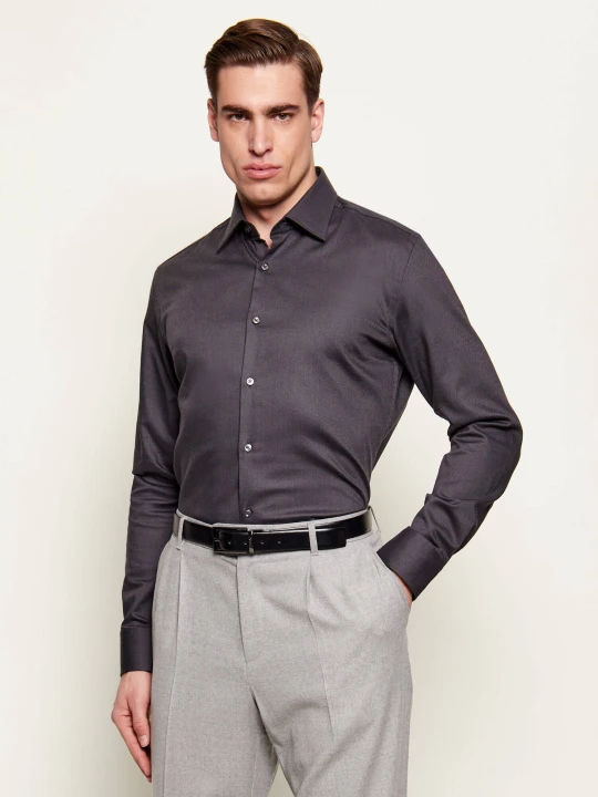 Zdjęcie produktu BOSS BLACK Koszula H-HANK-kent-C1-214 | Slim Fit | easy iron grafitowy