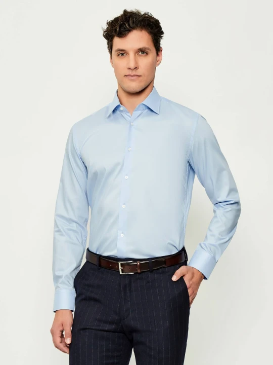 Zdjęcie produktu BOSS BLACK Koszula H-HANK-kent-C1-214 | Slim Fit | easy iron błękitny