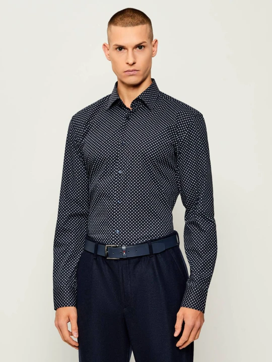 Zdjęcie produktu BOSS BLACK Koszula H-HANK-kent-C1-214 | Slim Fit | stretch granatowy