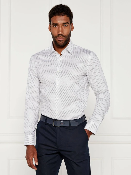 Zdjęcie produktu BOSS BLACK Koszula H-HANK-kent-C1-214 | Slim Fit | stretch biały
