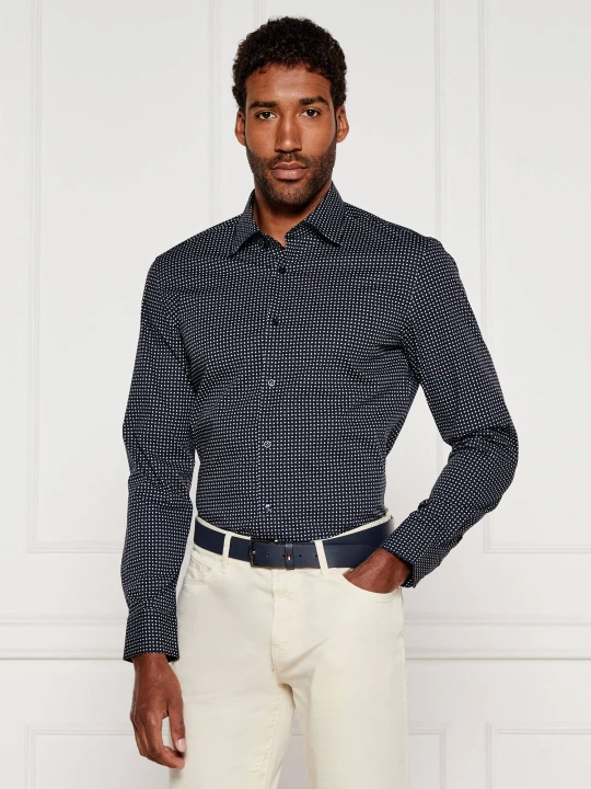 Zdjęcie produktu BOSS BLACK Koszula H-HANK-kent-C1-214 | Slim Fit | stretch granatowy