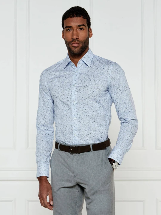 Zdjęcie produktu BOSS BLACK Koszula H-HANK-kent-C1-214 | Slim Fit | stretch niebieski