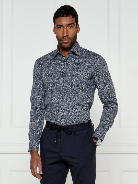 Zdjęcie produktu BOSS BLACK Koszula H-HANK-kent-C1-214 | Slim Fit | stretch granatowy