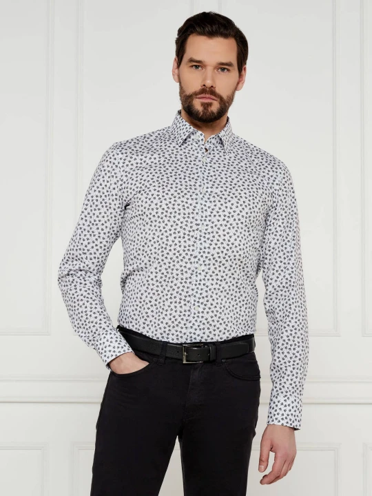 Zdjęcie produktu BOSS BLACK Koszula H-HANK-s-kent-C1-232 | Slim Fit | stretch biały
