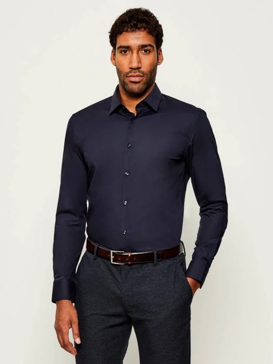 Zdjęcie produktu BOSS BLACK Koszula H-HANK-s-kent-C3-253 | Slim Fit | stretch granatowy
