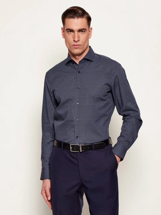 Zdjęcie produktu BOSS BLACK Koszula H-HANK-SP-C1-261 | Slim Fit | stretch granatowy