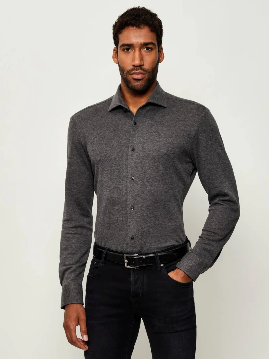 Zdjęcie produktu BOSS BLACK Koszula H-RUDY-1PIECE_DB | BECKHAM X BOSS | Slim Fit grafitowy