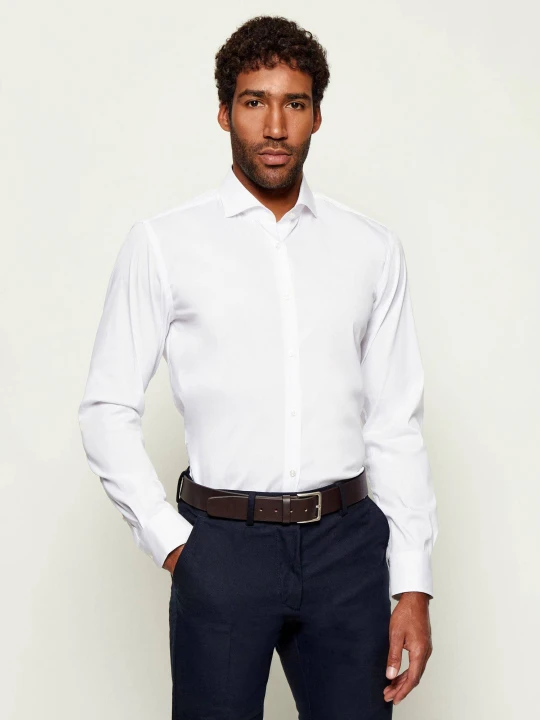 Zdjęcie produktu BOSS BLACK Koszula P-HANK-spread-C1-222 | Slim Fit | stretch biały