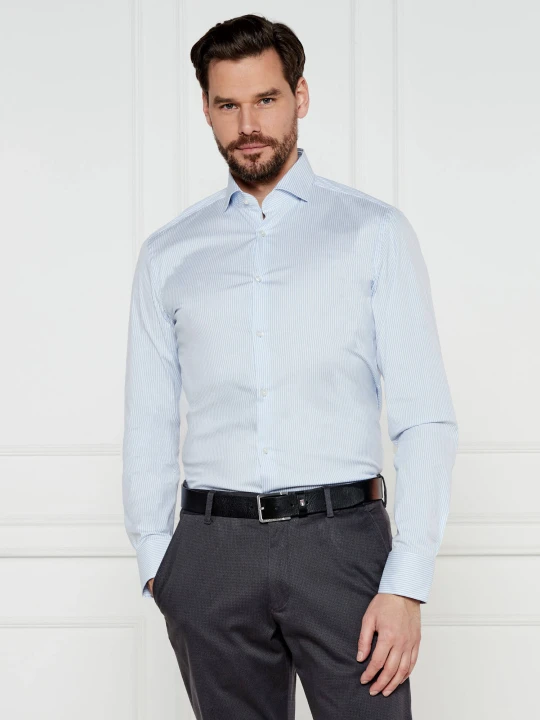 Zdjęcie produktu BOSS BLACK Koszula P-HANK-spread-C1-222 | Slim Fit | stretch błękitny