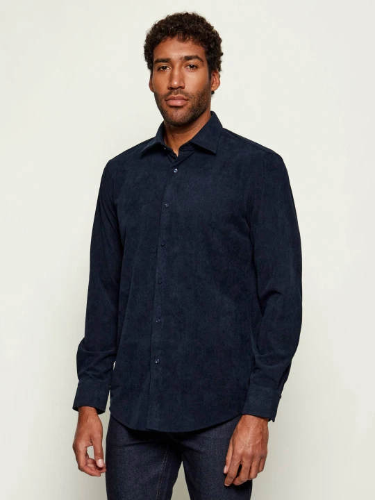 Zdjęcie produktu BOSS BLACK Koszula P-JOE-kent-C1-222 | Regular Fit | sztruks granatowy