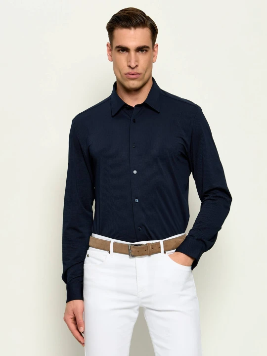 Zdjęcie produktu BOSS BLACK Koszula P-ROAN-K-F-261 | Slim Fit | stretch granatowy