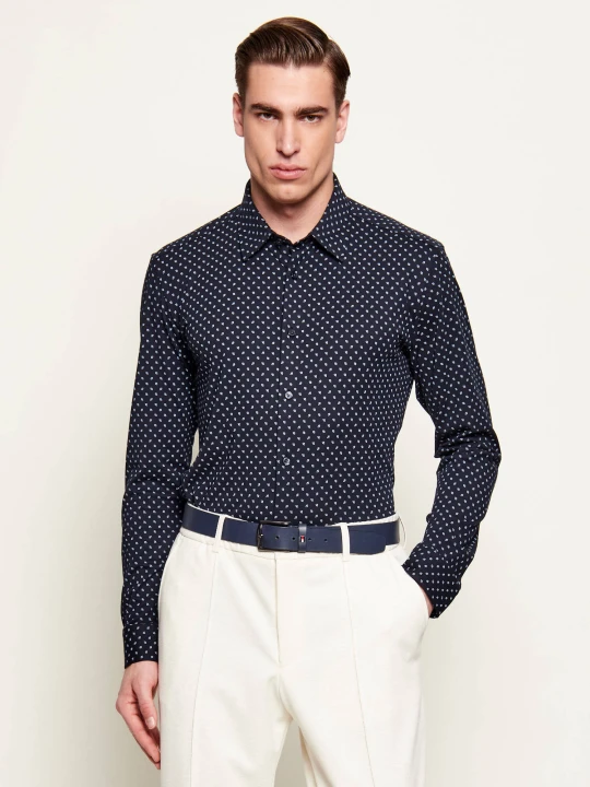 Zdjęcie produktu BOSS BLACK Koszula P-ROAN-K-F-261 | Slim Fit | stretch granatowy