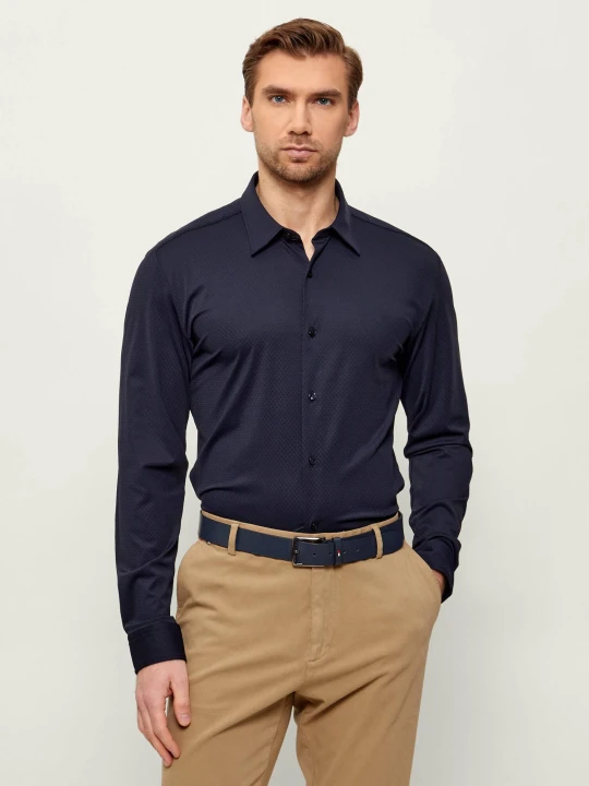 Zdjęcie produktu BOSS BLACK Koszula P-ROAN-K-F-261 | Slim Fit | stretch granatowy