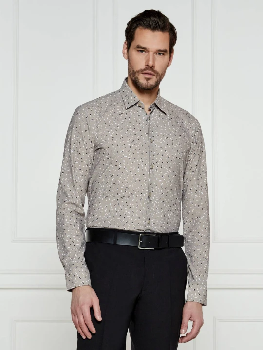 Zdjęcie produktu BOSS BLACK Koszula P-ROAN-kent-C1-233 | Slim Fit | stretch beżowy